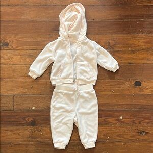 Ralph Lauren Baby Girl Cozy pink Hooded Outfit Zipper Jacket Sweatpants Size 6M